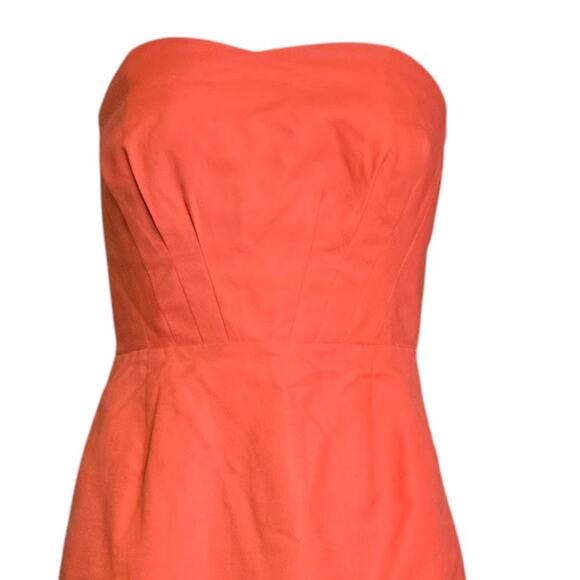 J Crew Womens Sleeveless Dress Size 6 Orange‎ Coral Miranda Style 100% Cotton - Picture 2 of 7